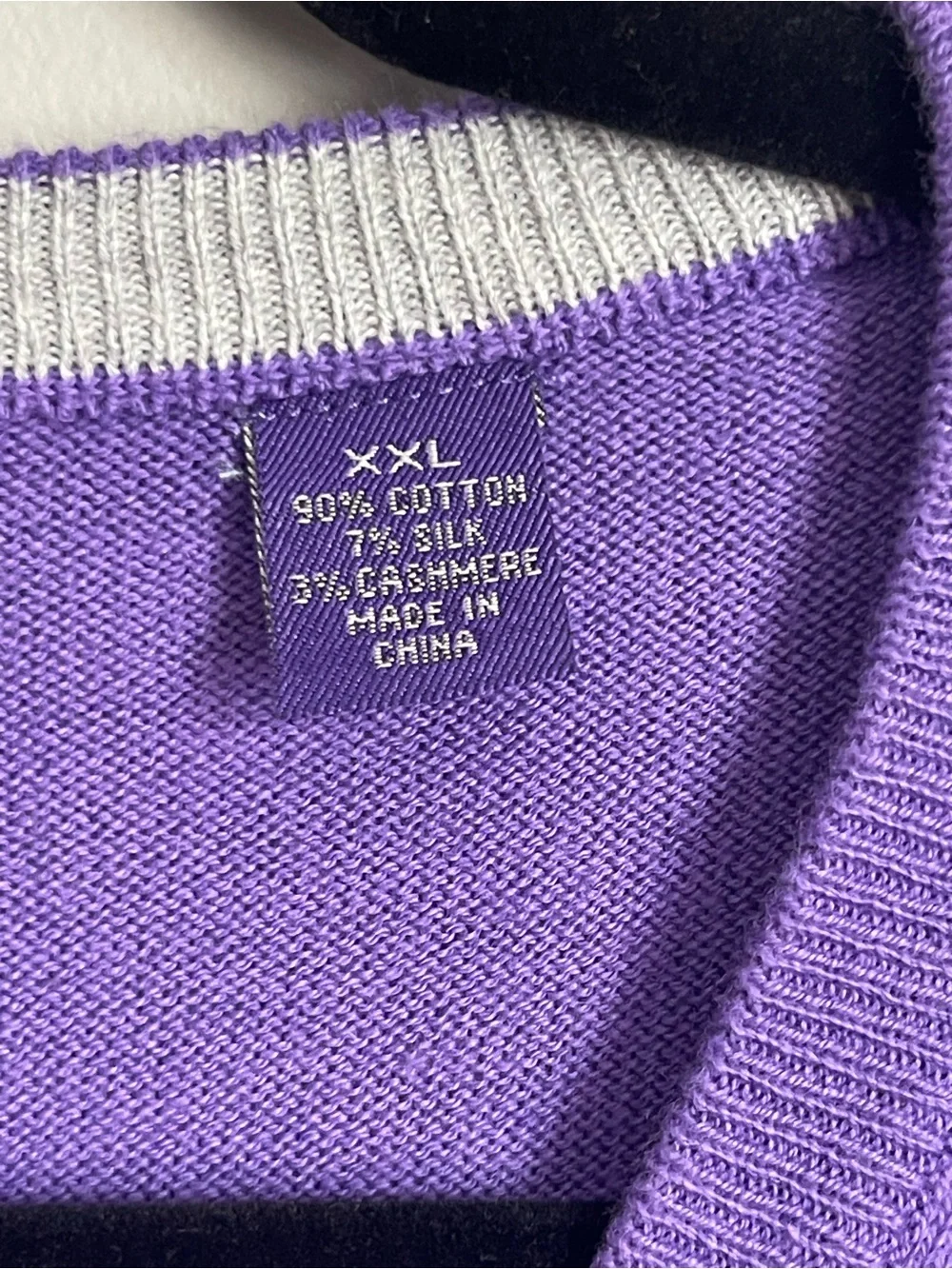 ALAN FLUSSER | Violet Purple Silk Cashmere Cotton Knit V-neck Sweater Sz XXL